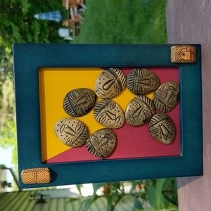 *Sold*Vintage jewelry art jewelry collage tribal wall decor Artisan made!